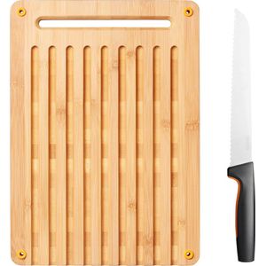 Fiskars FF Bamboo bread board set - Broodplank