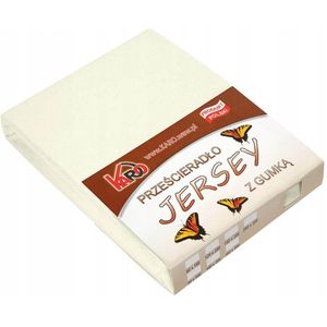 Hoeslaken jersey met elastiek 80x160 ecru KARO, 100% katoen