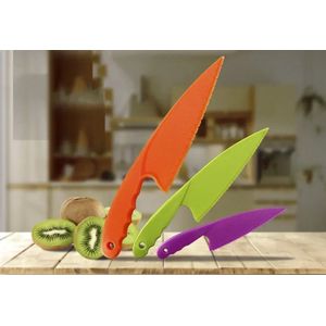 CHPN - Kindermessen set - Mesjes speciaal voor kinderen - Kindermes - Messenset - Koken met kinderen - Kinderen mee laten helpen met koken - Veilig snijden - Botte messen