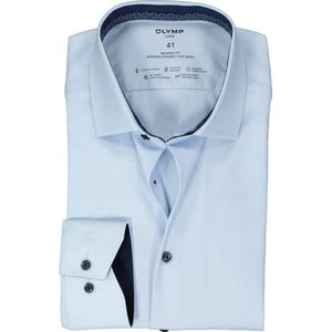 OLYMP 24/7 modern fit overhemd - herringbone - lichtblauw (contrast) - Strijkvriendelijk - Boordmaat: 38