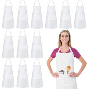 Goodivery ® Kookschort Set van 12 Stuks met Verstelbare Band en Handige Voorzakken voor Uniseks Gebruik