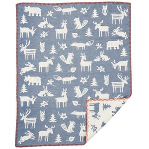 Klippan wollen wiegdeken -Forest blue- 70X90 cm