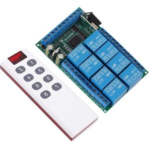 8 Kanalen Draadloze Afstandsbedieningsmodule - 100 M Bereik - Vaste Codering - Multifunctionele Schakelaarmodule .