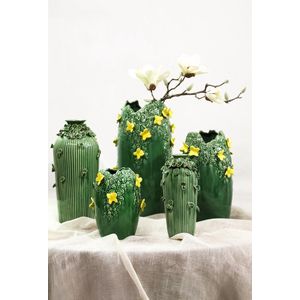 PTMD Vaas Saubaan - 13x13x25 cm - Keramiek - Groen