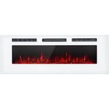 Klarstein Galeras Elektrische Wand- En Inbouwhaard - 900/1800 W - 2 Warmtestanden - LEDvlammen - 3 Kleuren - Afstandsbediening - Dimbare Helderheid - Timer Functie - LEDdisplay - Staal En Glas - Oververhittingsbescherming - Wit