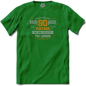 90 Jaar vintage legend - Verjaardag cadeau - Kado tip - T-Shirt - Meisjes - Kelly Groen - Maat 12 jaar