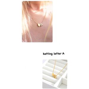 Akyol - liefdesketting letter A -Goudkleurig hartje - valentijns cadeau - letter A ketting - letter ketting - vrienden - ketting - Geschenk - Cadeau – verjaardag - Liefde – Vriendschap – 25 cm