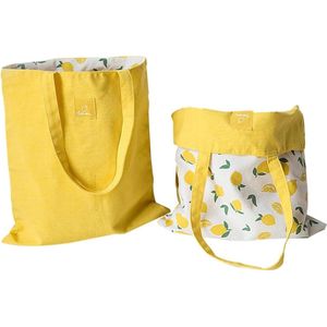 Dubbelzijdige canvas damestas, damesshopper, handtas, schoudertas voor dames, schoudertas, tote bag, stoffen tas, boodschappentas voor school, werk, winkelen, dagelijks gebruik, reizen