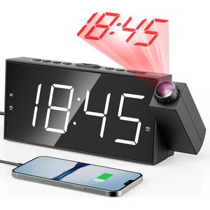 Solacis Wekkerradio Met Projectie - Wekkerradio - Digitale wekker - Wekkerradio kinderen - Wekker met projectie op plafond - Must have!