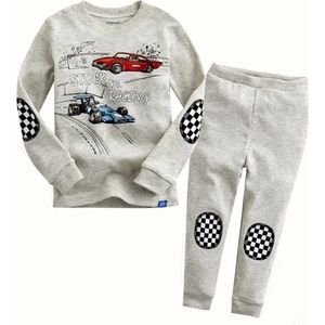 Pyjama kinderen - Jongens Pyjamaset auto - Racing Car - Raceauto - Maat 116-122 (7T)