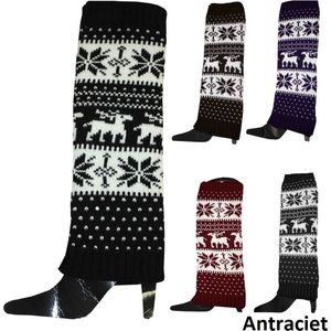 Beenwarmers - Legwarmers - Sleever - Noors motief - Antraciet - Onesize