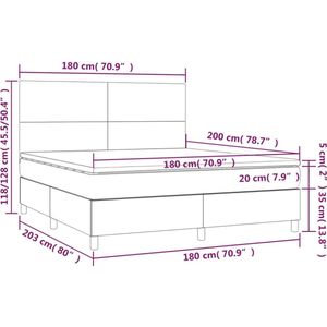 vidaXL - Boxspring - met - matras - fluweel - roze - 180x200 - cm