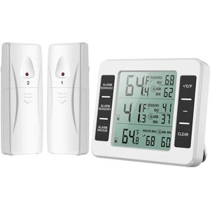 1x Draadloze Koelkast Thermometer - Gevorderde Temperatuur Monitoring - Alarmfunctie - Voor Koelkast & Vriezer