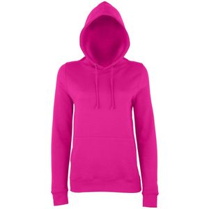 Awdis Gewoon Hoods Vrouwen/dames Girlie College Pullover Hoodie (Heet Roze)