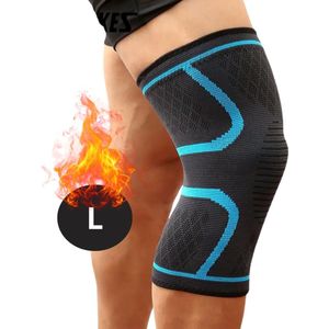 Livano Kniebrace - Sportbrace Knie - Knee Sleeves - Knee Sleeves Powerlifting - Compressie Knie Brace - Knee Wraps - Knee Support - Dames - Heren - Comfortabel - Blauw - Maat L