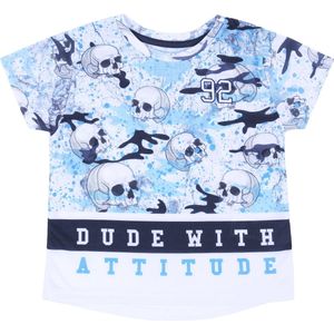 Wit T-shirt met doodshoofden
