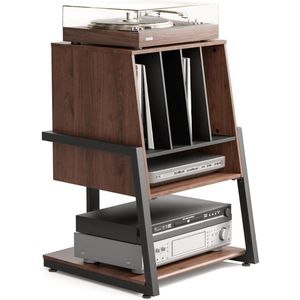 MKSS® - Platenspeler Meubel - Bruin - Stand Platenspelerstandaard Met Vinyl Opbergsysteem