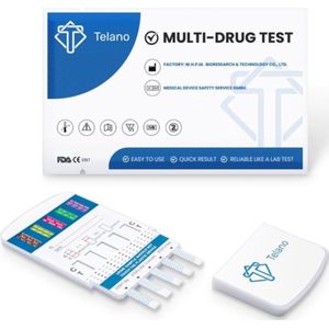 20 stuks Telano Multidrugstest 5 - Urine Drugstest test op 5 soorten Drugs - Cocaine Cannabis Amphetaminen Ecstasy Heroïne