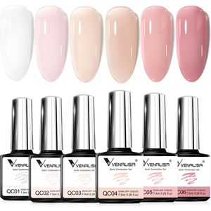 Venalisa BIAB Set - 45 ml (6x 7.5 ml) - BIAB Pakket - Nude - Roze - Lila - Wit - Builder Gel - BIAB Nagellak - Builder in a Bottle - BIAB Nagel Builder - BIAB Kleuren - Venalisa BIAB