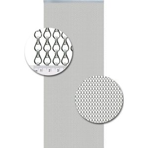 Vliegengordijn aluminium ketting zilver mat , 100x 240 cm