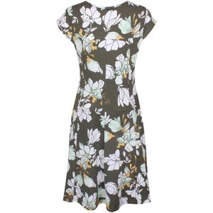 ZE ZE Dames Jurk Irina Flowers Army AOP maat L