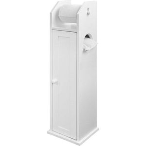 Rootz Witte Badkamerkast - Toiletpapierhouder - Opbergorganisator - Ruimtebesparend ontwerp - Luchtcirculatiefunctie - Ca. B20 x D18 x H78 cm