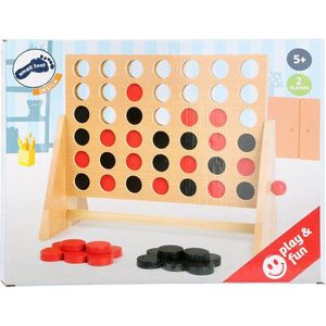 Small Foot - Houten Spel 4 in a Row: Groot spel voor kinderen en volwassenen, bevordert logisch denken en strategische vaardigheden