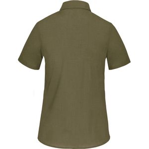 Blouse Dames 3XL Kariban Korte mouw Light khaki 65% Polyester, 35% Katoen