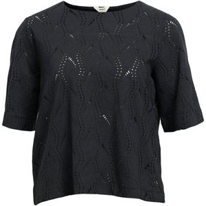Object Objava 2/4 Lo O-neck Top Tops & T-shirts Dames - Shirt - Zwart - Maat L