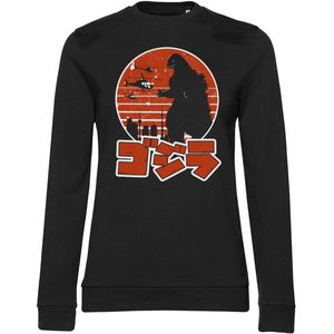 Godzilla Japanese Logo Girly Damen Sweatshirt Black-S