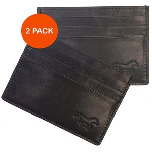 Safekeepers - Pasjeshouder -pasjeshouder mannen - Leer - 2 Stuks - zwart