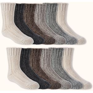 Bundelvoordeel 12 paar | Wollen kindersokken | met alpacawol | kleurenmix | verschillende maten | Mooie zachte dikke kwaliteit