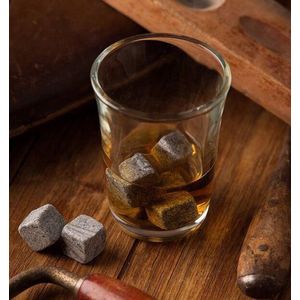 Whiskey Stones / Voor een echte Whiskey on the rocks - Herbruikbare natuurstenen ijsblokjes - Ice cubes - Ijsklontjes van steen - Set van 9 stuks