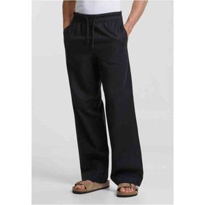 Urban Classics - Loose Cotton Linen Broek rechte pijpen - XL - Zwart