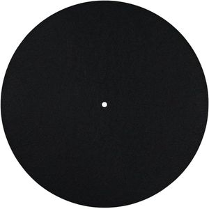 Allecto Plus - Antislip 30cm Vilten Platenspelermat voor Draaitafels - Zwart met Wol - Thuis en Platenspelers.