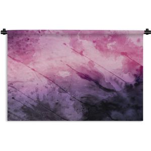 Wandkleed Waterverf Abstract - Abstract werk gemaakt van waterverf en paarse tinten Wandkleed katoen 180x120 cm - Wandtapijt met foto XXL / Groot formaat!