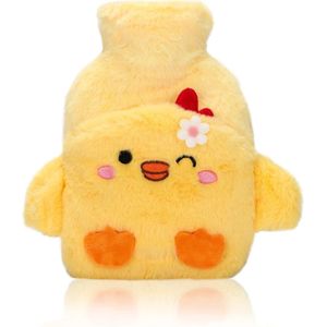 Daity Eendenrubberen warmwaterkruik met zachte, afneembare gebreide hoes, hoogwaardige klassieke rubberen warm- en koudwaterkruik met schattige patronen, kan handen en voeten verwarmen en schouderpijn verlichten