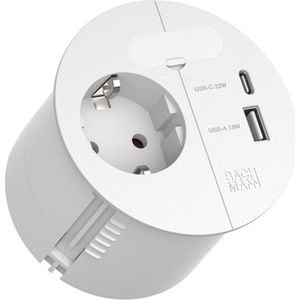 Loop In - Laad 230V Stopcontact - 22W USB A/C Lader - Wit