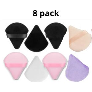 powder puff triangle - make-up spons - driehoek beautyblender - tool - puff set - puff spons - verpakt per 8