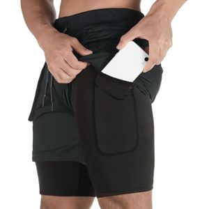2-in-1 Sportshorts voor Heren - Sneldrogend met Ritszakken