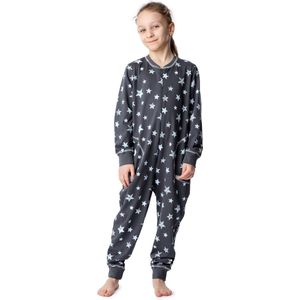 Merry Style Kinder Pyjama - ronde hals - lange mouwen - lange broek met zakken - Katoen - MS-MS10-186-PJ - Grau Blaue Sterne - 122-128