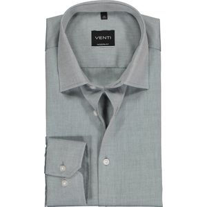 VENTI modern fit overhemd - grijs - Strijkvrij - Boordmaat: 40