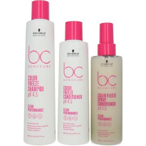 Schwarzkopf Bonacure Color Freeze Shampoo+Conditioner+Spray Conditioner - 250-200-200 ml