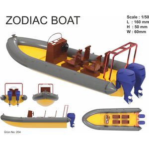 Turkmodel - Zodiac Boat - Houten Modelbouw - 1:50