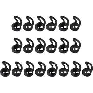 Vervanging Siliconen Oor Tips - 10 paar Zachte Covers Anti-Slip Sport Oordopjes Tips Anti-Drop Oor Haak Gel Hoofdtelefoon Oortelefoon Beschermende Accessoires (Zwart)