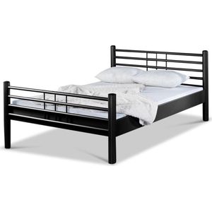 Bed Box Wonen - Lea metalen bed - Zwart - 90x210