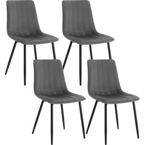 Rootz fluwelen eetkamerstoelen - elegante zitplaatsen - comfortabele stoelen - schuim met hoge dichtheid - ergonomisch ontwerp - verstelbare voetglijders - 44 cm x 80,5 cm x 50,5 cm