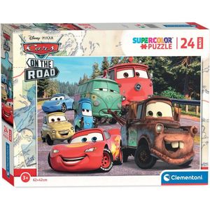 Clementoni - Puzzel 24 Stukjes Maxi Cars On The Road, Kinderpuzzels, 3-5 jaar, 24239