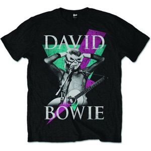 David Bowie Heren Tshirt -S- Thunder Zwart