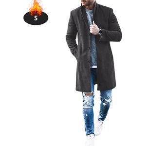 Nivard Mantel Heren - Tussenmantel - Jas - Mantelpakje - Trenchcoat - Overjas - Overcoat - Winter - Donkergrijs - S